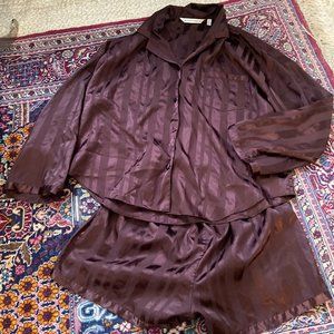 Vintage Victoria's Secret Silky Button Down Pajamas Short Set